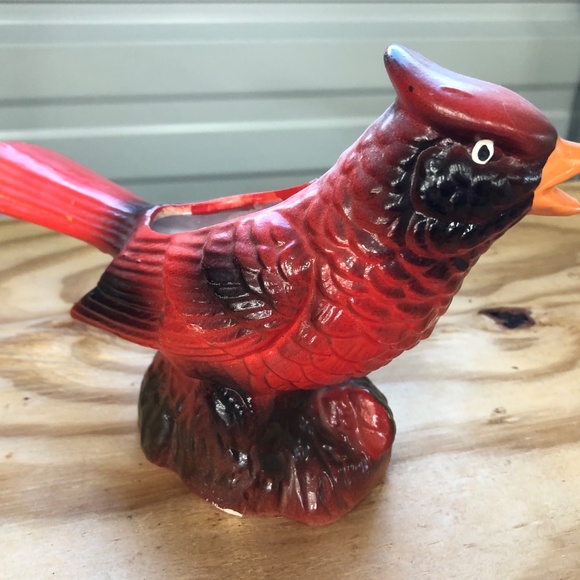 VTG 1960s/70s Hand Painted Cardinal Ceramic Planter~ Wildlife Bird Home Decor - Picture 4 of 10